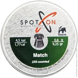 4.5 мм  Пули пневматические Spoton Match, 4.5мм., 0.60гр., 250 шт.