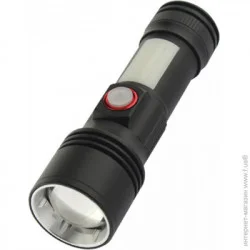 Ліхтар Ліхтар Quantum Ліхтарик акумуляторний QM-FL1031Adept 10W LED zoom + COB з USB 650 Lm чорний QM-FL1031