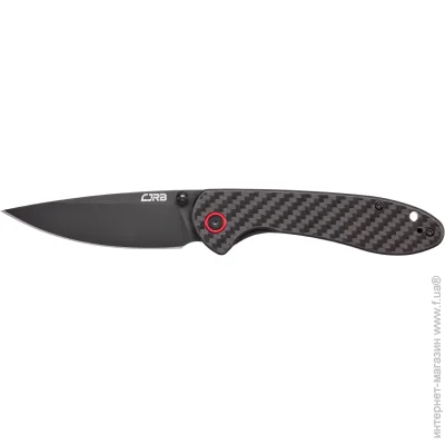   Cjrb Knives Feldspar Black Blade, AR-RPM9 Steel, CF, black (J1912-BCF)