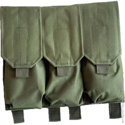 MK Подсумок тройной для магазинов АК закрытый с Molle на кнопках Олива МК MK Подсумок тройной для магазинов АК закрытый с Molle на кнопках Олива МК