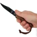   Main Knives "Workers line", walnut wood handle, clip point black titanium coat brown (1154)
